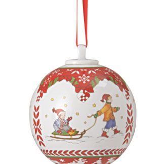 Шар фарфоровый "Зимние радости" 13 см
